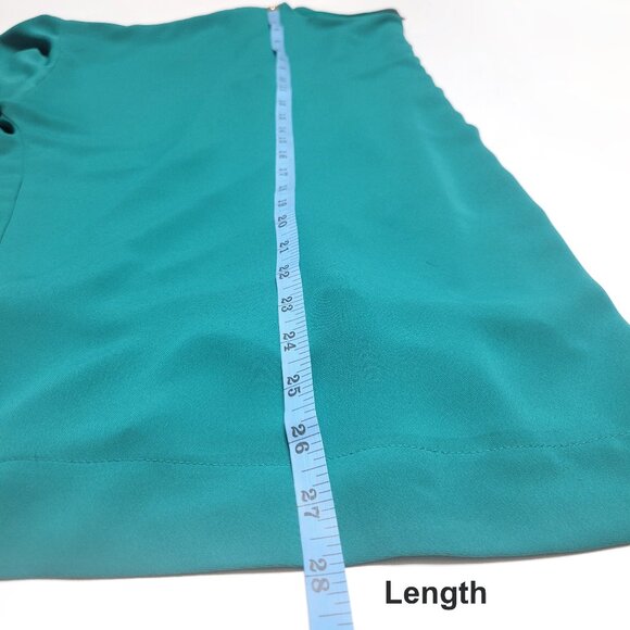 J Jill Wearever Womens Flounced Sleeve Woven Top Size L Green Round Neck Demure - Picture 8 of 13